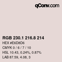 Color code: RGB 230.1 216.8 214 | qconv.com
