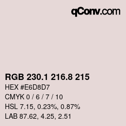 Color code: RGB 230.1 216.8 215 | qconv.com