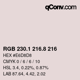 Color code: RGB 230.1 216.8 216 | qconv.com