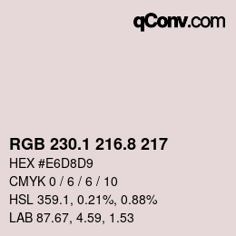 Color code: RGB 230.1 216.8 217 | qconv.com
