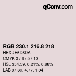 Color code: RGB 230.1 216.8 218 | qconv.com