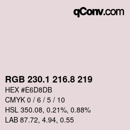 Code couleur: RGB 230.1 216.8 219 | qconv.com