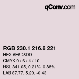 Color code: RGB 230.1 216.8 221 | qconv.com