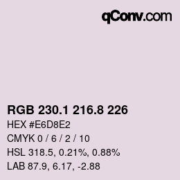 Color code: RGB 230.1 216.8 226 | qconv.com