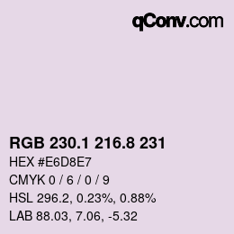 Color code: RGB 230.1 216.8 231 | qconv.com