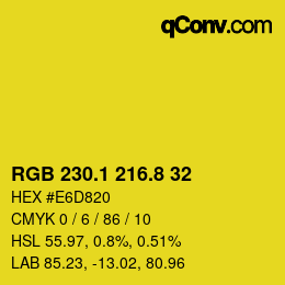 カラーコード: RGB 230.1 216.8 32 | qconv.com