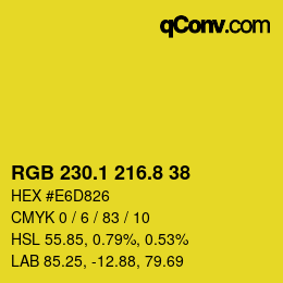 カラーコード: RGB 230.1 216.8 38 | qconv.com