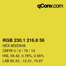カラーコード: RGB 230.1 216.8 56 | qconv.com