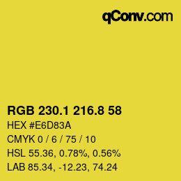 カラーコード: RGB 230.1 216.8 58 | qconv.com