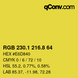 カラーコード: RGB 230.1 216.8 64 | qconv.com