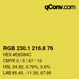 カラーコード: RGB 230.1 216.8 76 | qconv.com