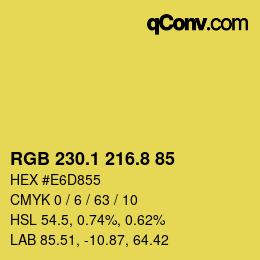 カラーコード: RGB 230.1 216.8 85 | qconv.com