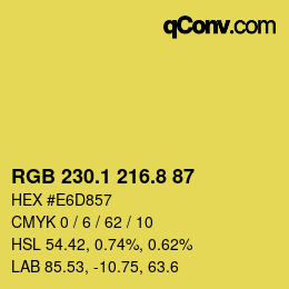 カラーコード: RGB 230.1 216.8 87 | qconv.com