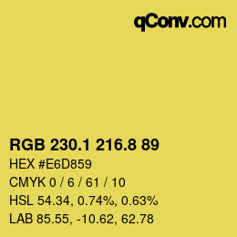 カラーコード: RGB 230.1 216.8 89 | qconv.com