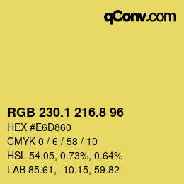 カラーコード: RGB 230.1 216.8 96 | qconv.com