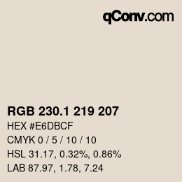 Color code: RGB 230.1 219 207 | qconv.com