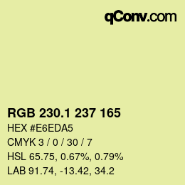 カラーコード: RGB 230.1 237 165 | qconv.com