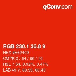 Color code: RGB 230.1 36.8 9 | qconv.com