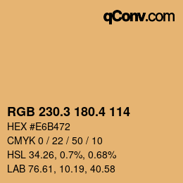 カラーコード: RGB 230.3 180.4 114 | qconv.com