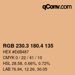 カラーコード: RGB 230.3 180.4 135 | qconv.com