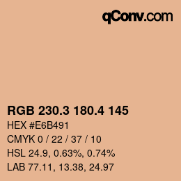 カラーコード: RGB 230.3 180.4 145 | qconv.com