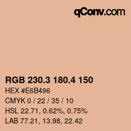 カラーコード: RGB 230.3 180.4 150 | qconv.com