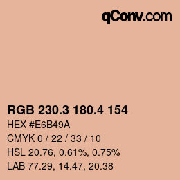 カラーコード: RGB 230.3 180.4 154 | qconv.com