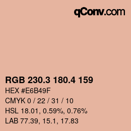 カラーコード: RGB 230.3 180.4 159 | qconv.com