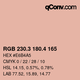 カラーコード: RGB 230.3 180.4 165 | qconv.com