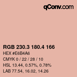カラーコード: RGB 230.3 180.4 166 | qconv.com