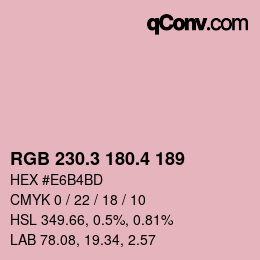 カラーコード: RGB 230.3 180.4 189 | qconv.com