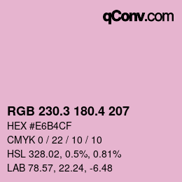 カラーコード: RGB 230.3 180.4 207 | qconv.com
