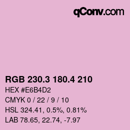 カラーコード: RGB 230.3 180.4 210 | qconv.com