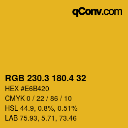 カラーコード: RGB 230.3 180.4 32 | qconv.com