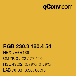 カラーコード: RGB 230.3 180.4 54 | qconv.com