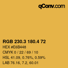 カラーコード: RGB 230.3 180.4 72 | qconv.com