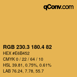 カラーコード: RGB 230.3 180.4 82 | qconv.com