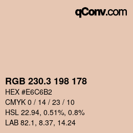カラーコード: RGB 230.3 198 178 | qconv.com
