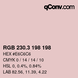 カラーコード: RGB 230.3 198 198 | qconv.com