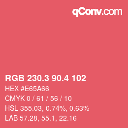 カラーコード: RGB 230.3 90.4 102 | qconv.com
