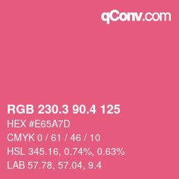 カラーコード: RGB 230.3 90.4 125 | qconv.com