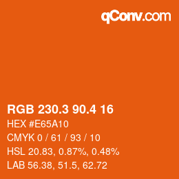 カラーコード: RGB 230.3 90.4 16 | qconv.com