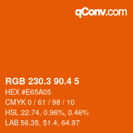 カラーコード: RGB 230.3 90.4 5 | qconv.com