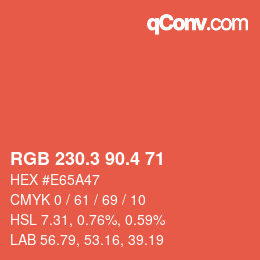 カラーコード: RGB 230.3 90.4 71 | qconv.com