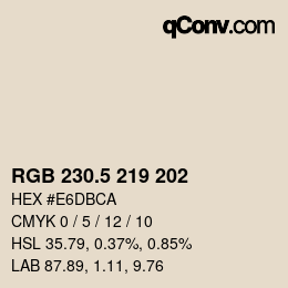 Farbcode: RGB 230.5 219 202 | qconv.com