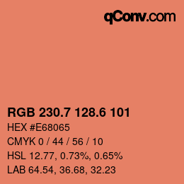 カラーコード: RGB 230.7 128.6 101 | qconv.com