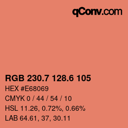 カラーコード: RGB 230.7 128.6 105 | qconv.com