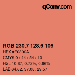 カラーコード: RGB 230.7 128.6 106 | qconv.com