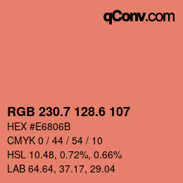 カラーコード: RGB 230.7 128.6 107 | qconv.com