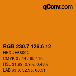 カラーコード: RGB 230.7 128.6 12 | qconv.com